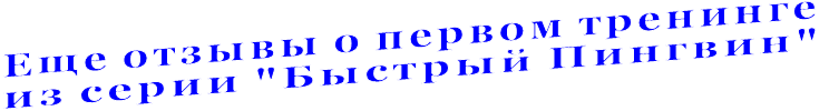 Еще отзывы о первом тренинге    из серии "Быстрый Пингвин"